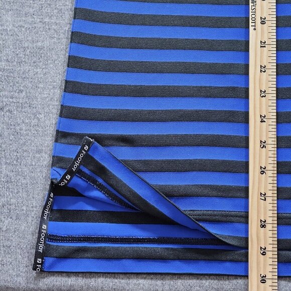 FootJoy Polo Mens L Navy Striped Golf 3 Button SS ProDry Pique Athleisure Logo - Picture 6 of 10